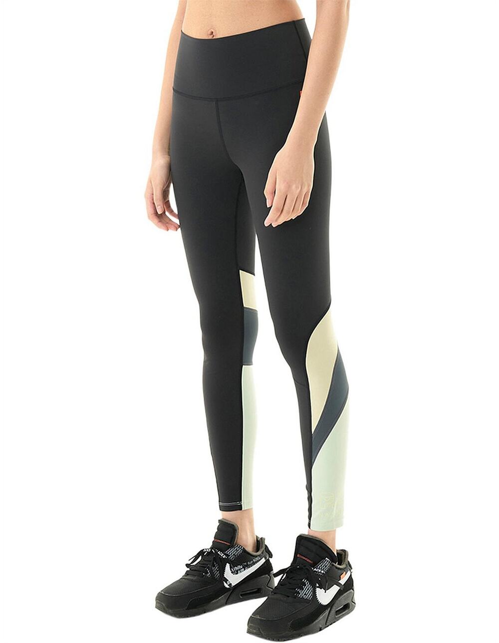 NWT P.E. Nation Initialise Leggings Mint Black Yellow Colorblock XS
